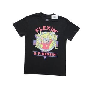 Black Graphic T-Shirt with Flexin' & Finessin' Design